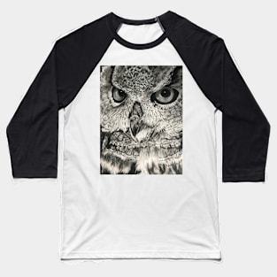 Hand-Drawn Owl Baseball T-Shirt